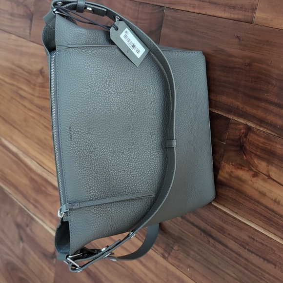All Saints Kita Leather Stormy Grey Double Strap Crossbody Bag Nwt ❤️ - Picture 9 of 12